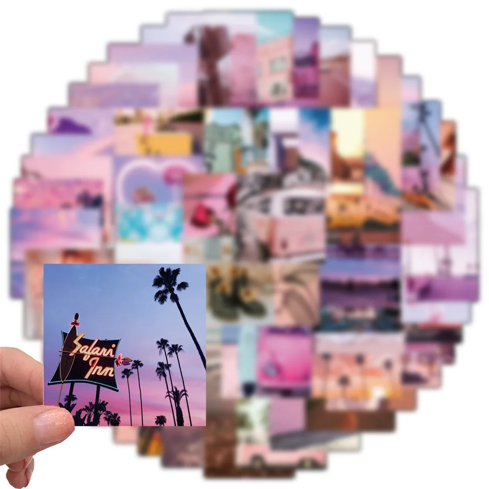 10/30/50PCS California Sunshine Landscape Graffiti Sticker Notebook Ipad Car Body Personalized Sticker Wholesale