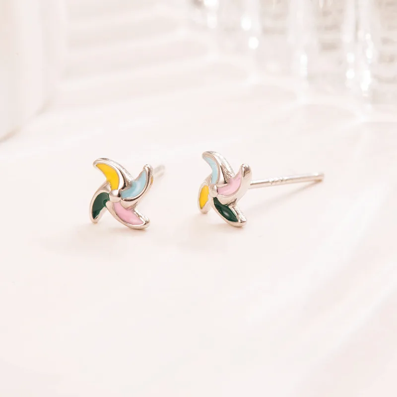 REETI 925 sterling silver windmill Stud Earrings for Women Elegant Wedding Jewelry pendientes mujer moda 2019 Brincos