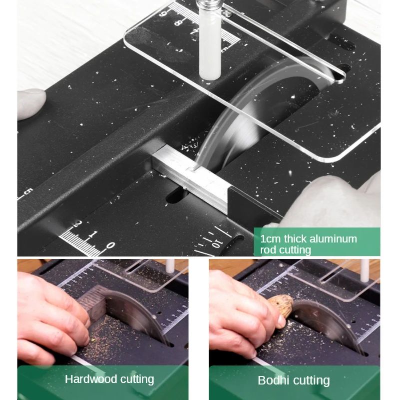 Micro sierra de mesa pequeña para carpintería, sierra eléctrica de jade, molino de mesa, modelo de precisión, corte pequeño multifuncional