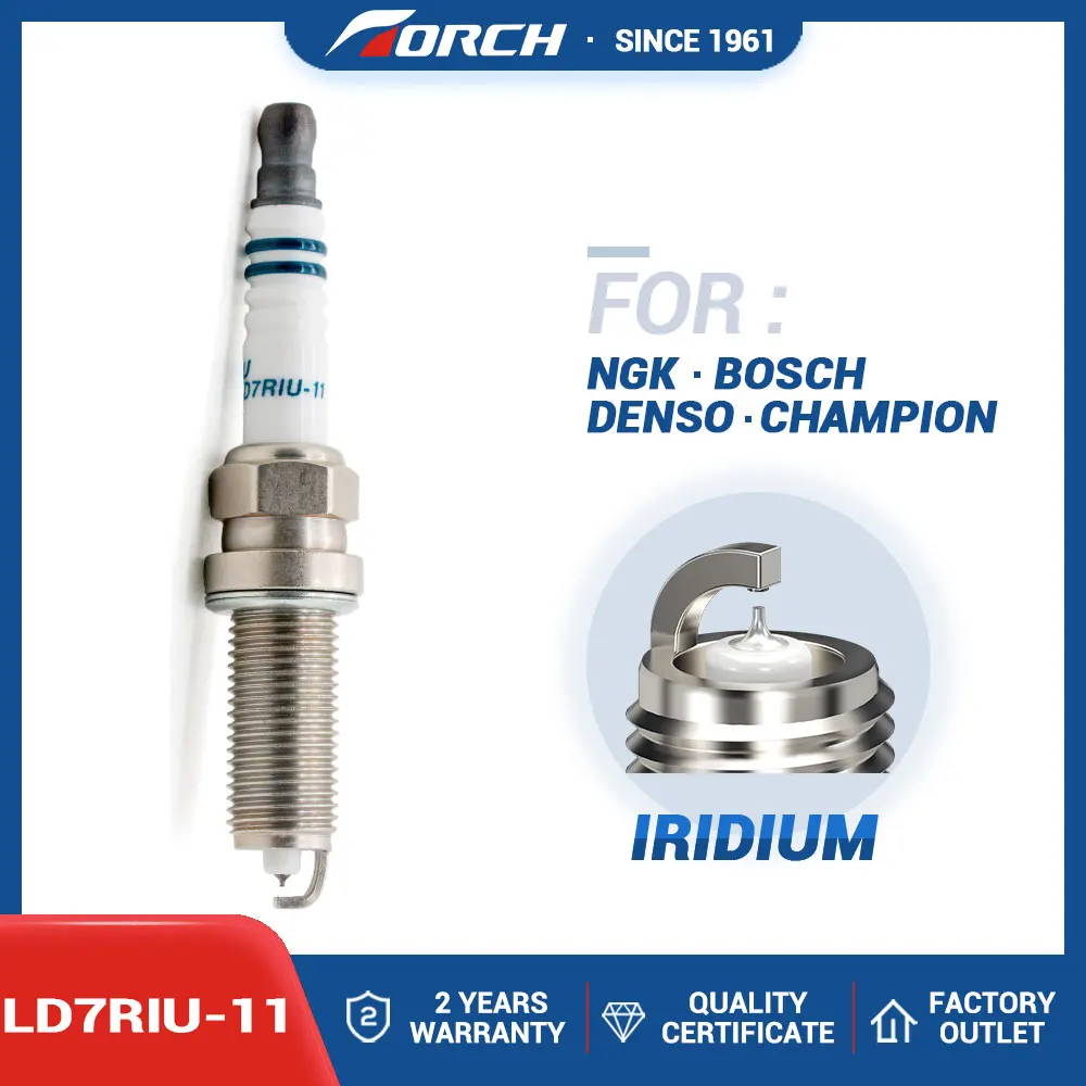 1 Piece TORCH Car Spark Plug Platinum Spark Candles LD7RIU-11 for NISSAN MERCEDES-BENZ SUBARU TOYOTA MAZDA Car Accessories