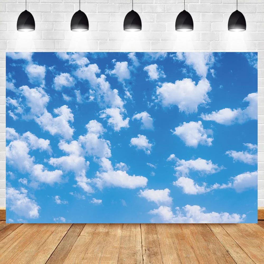 Laeacco Natural Scenic Blue Sky Cloudy Sunny Party Decor Baby Photography Backgrounds Photo Backdrops Photocall Photo Studio