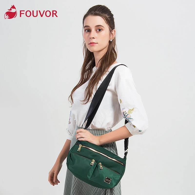 Fouvor Waterproof Nylon Small Bag Women Simple Wild Canvas Casual Ladies Oxford Shoulder Bag Messenger Bag 6009-04