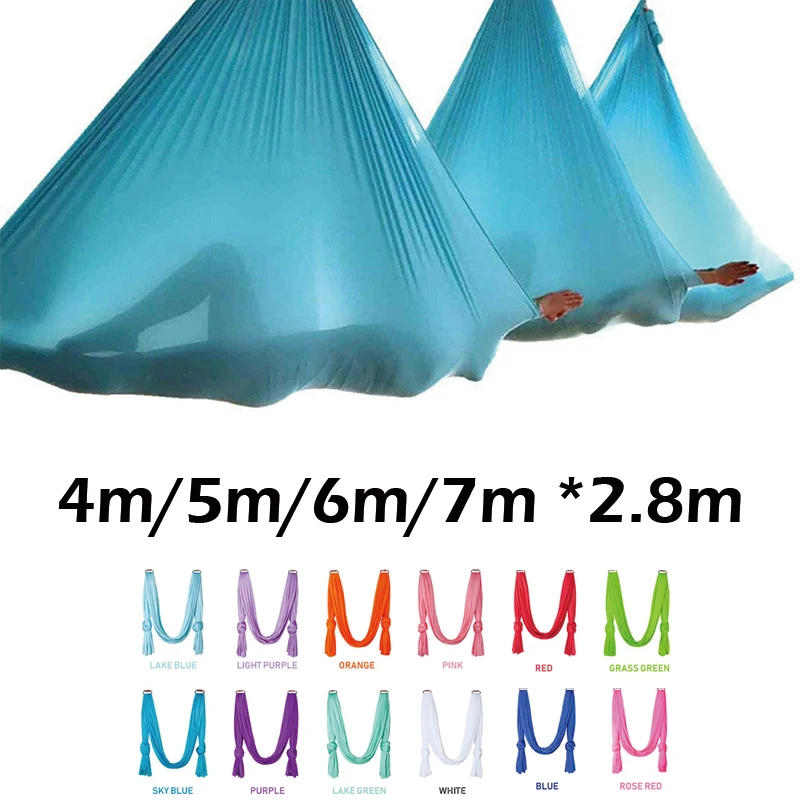 4/5/6/7M Aerial Yoga Swing Anti-gravity Yoga Hammock Silks Fabric Yoga Inversion for Flying Dance Fitness Training