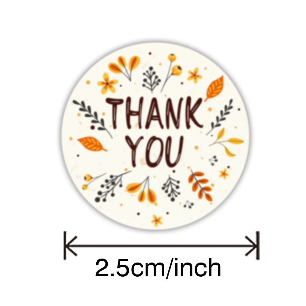 100-500pcs Thank You Round Sticker Scrapbook Envelope Seal Sticker Gift Flower baking Decoration Stationery Label Sticker