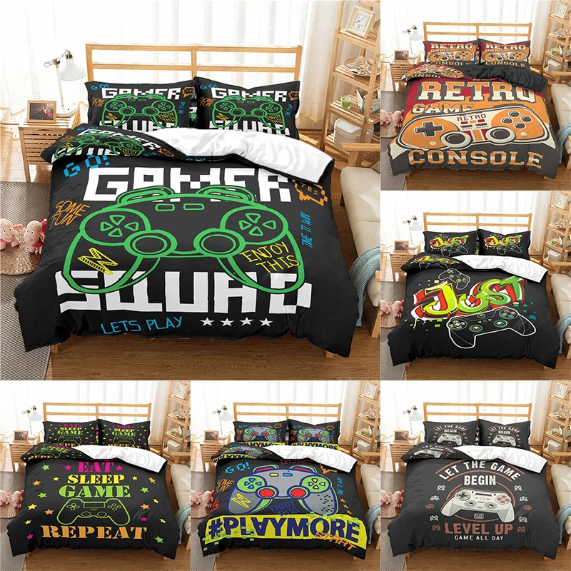 Home Textile Luxury 3D Game Console Print 2/3Pcs Comfortable Duvet Cover PillowCase Bedding Sets Queen and King EU/US/AU Size