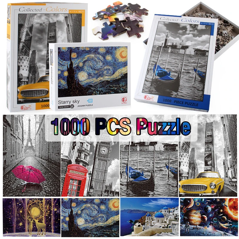 

1000pcs puzzles for Adults Paper Jigsaw puzzle Educational Intellectual Decompressing DIY Large Puzzle Game Toys Gift