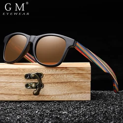 GM Polarized Sunglasses for Boys and Girls with Recycled Frames and Color Wood Temples Gift carton