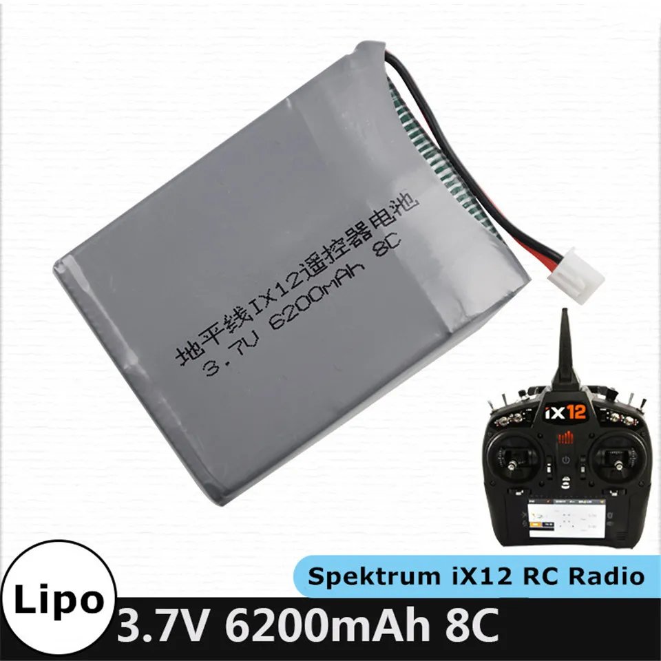 1S 3.7V 6200mah 8C Lipo Battery for iX12 RC Radio Remote Controller Transmitter Spare Parts