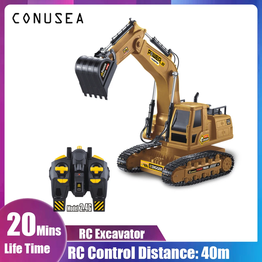 1/18 Scale RC Excavator Truck Cars RC Engineering Caterpillar Vehicles Trucks for Boys Girls Kids RC Tractor Digger Toy Gift