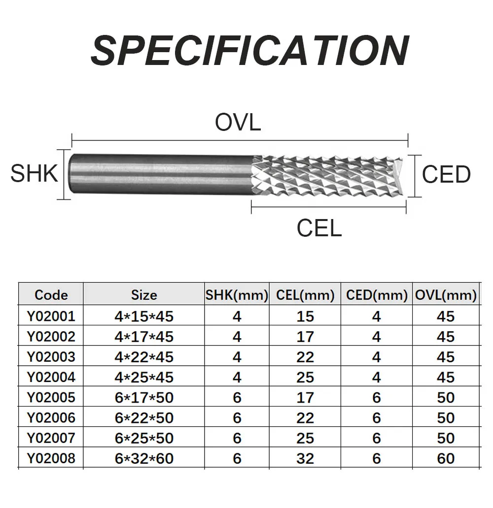 Vsharp Carburo di Tungsteno di Mais Denti di Taglio 4 millimetri 6 millimetri di Fresatura Bit End CNC Strumenti di Taglio PCB per la Macchina per