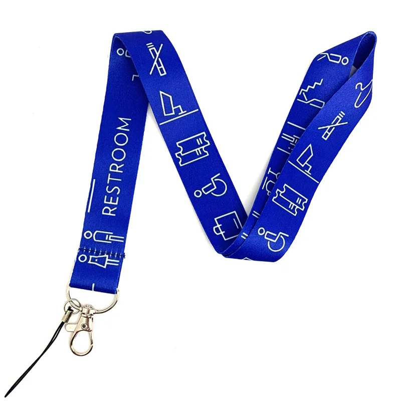 Warning Sign Printed Keychain Neck Straps Cool Lanyard For Keys ID Badge Holder Keycord Mobile Phone Rope Accessories Webbing