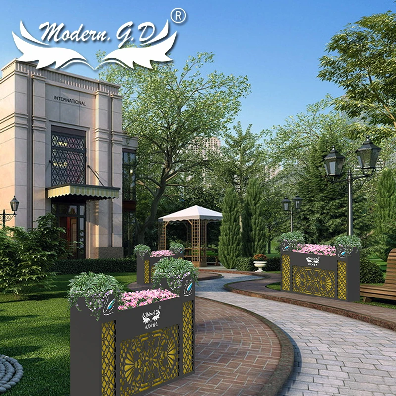 

Outdoor Patio Flower Boxes Street iron Planter Boxes