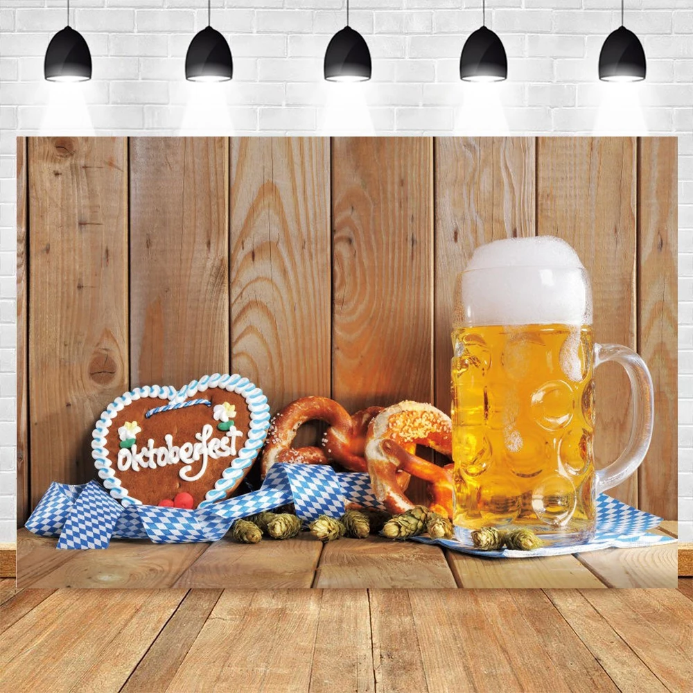 Yeele Oktoberfest Photography Backdrop Beer Bread  Wood Board Vinyl Photographic Backgrounds Photo Studio Carnival Decoration