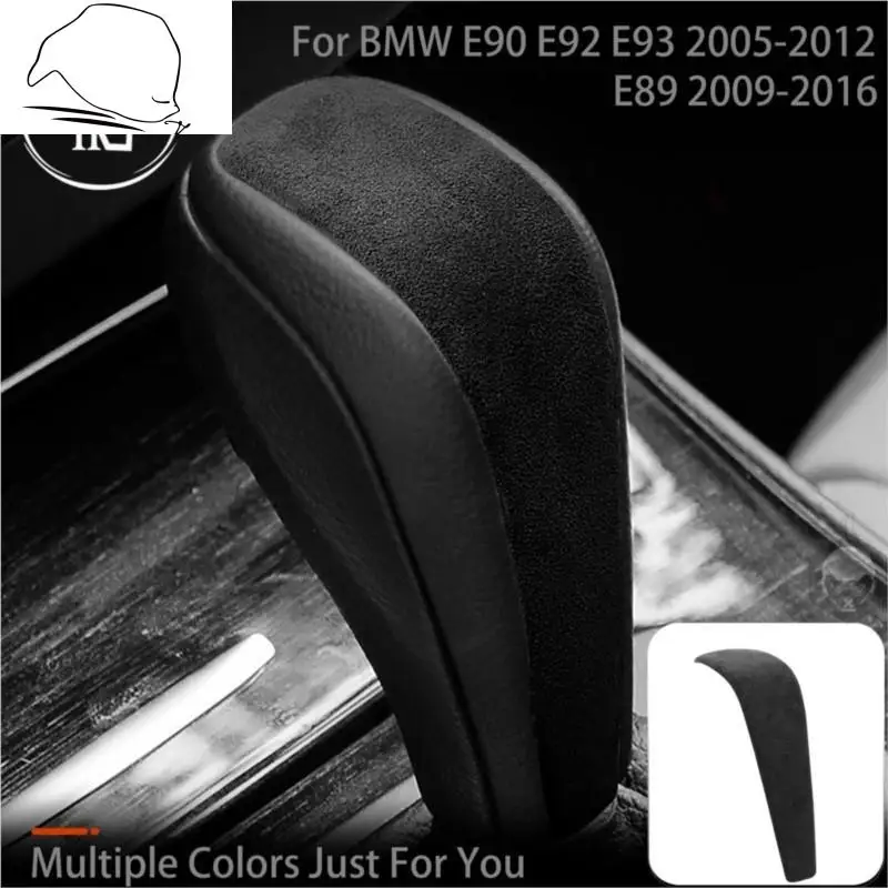 

Turn Fur Suede Wrap Cover For BMW 3 Series E90 E92 E93 Z4 E89 Gear Shift Knob Cap ABS Trim Mouldings Car Accessories