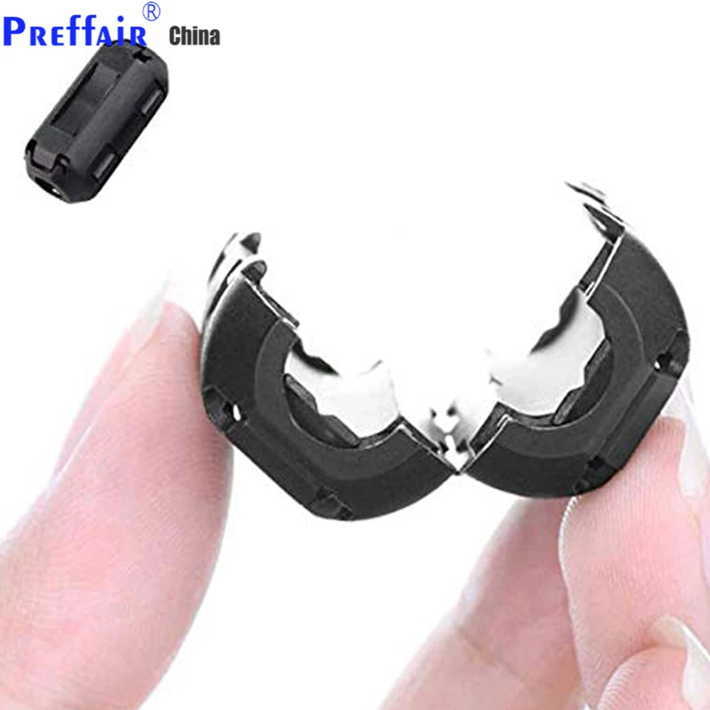 4pcs Preffair Noise Reduction Cable Clip Ferrite Ring Core Ferrite Cores for Cable Ferrite Ring Core Cable Clip black