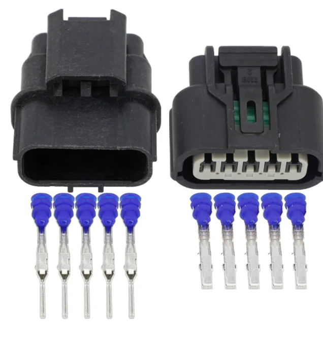 

100 set 5 Pin 6189-1081 6189-6909 Female Male 1.2mm Auto Waterproof Connector Plug DJ70510-1-11/21 Auto Oxygen Sensor Plug