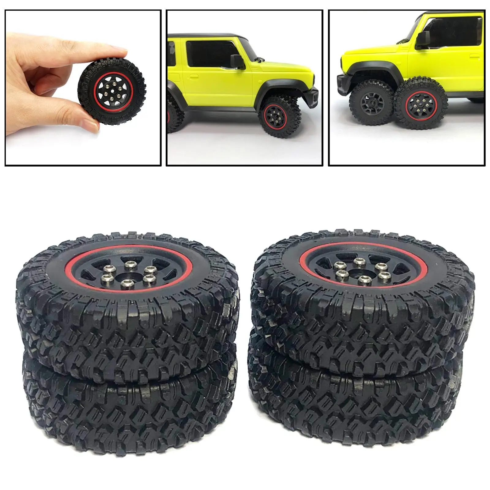 4Pcs 1/16 RC Rubber Tires for Xiaomi Xmykc01cm Jimny RC Hobby Car Vehicles Accessories Parts