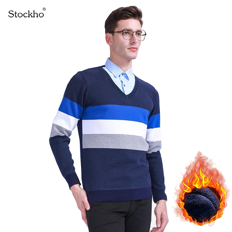 Men's Pullover Sweater Fashion Long-Sleeved Warm Knitted Shirt 2021 New Fake Two-Piece Men's Shirt Casual Jacket 18-45 Years Old