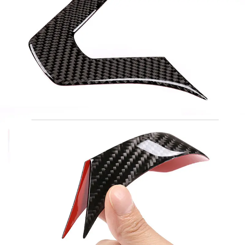 Car Styling Real Carbon Fiber U Shape Steering Wheel Panel Frame Cover Trim For Mercedes Benz C GLC Class W205 X253 2017 2018