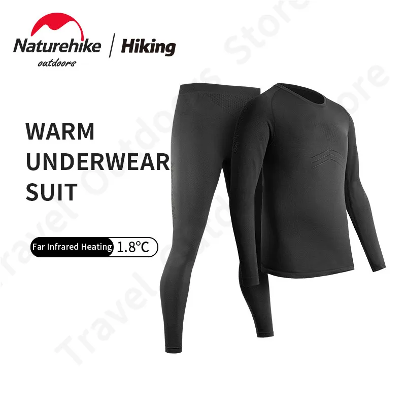 Naturehike WR-06/07 Quick Drying Sports Underwear Set Outdoor Winter Woman/Man Antibacterial Charcoal Fibre Thermal Tights