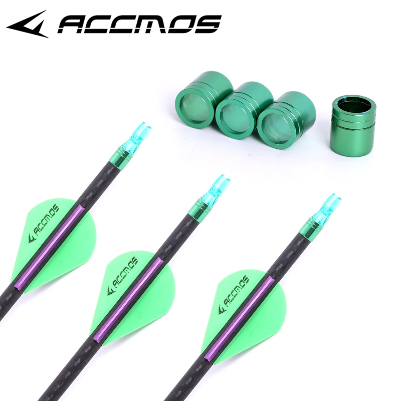 12pcs Archery Bow Collars Explosion-proof Carbon Arrow Shaft Protecter Ring Size 7.6mm Out-Diameter Bow Hunting