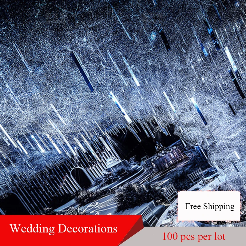 100pcs/Lot PVC Wedding Decor Background Hanging Pendant Mirror Reflective Rectangular Sequins Stage Party Decoration Ornaments