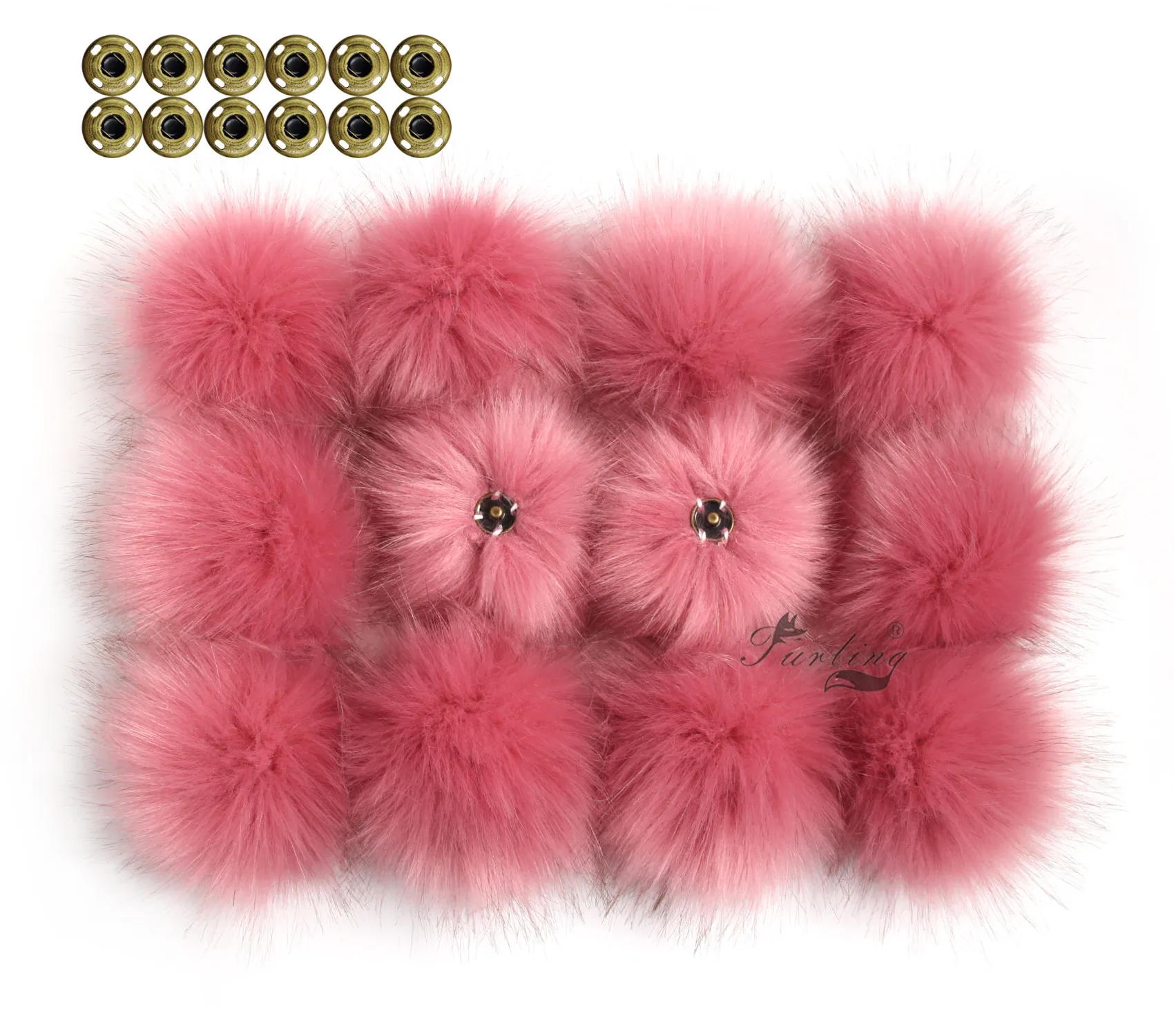 Furling Pack of 12 Faux Fur Pom poms for Hats Bulk 11CM Pure Color Beanie Hats Fur Bubble Accessories