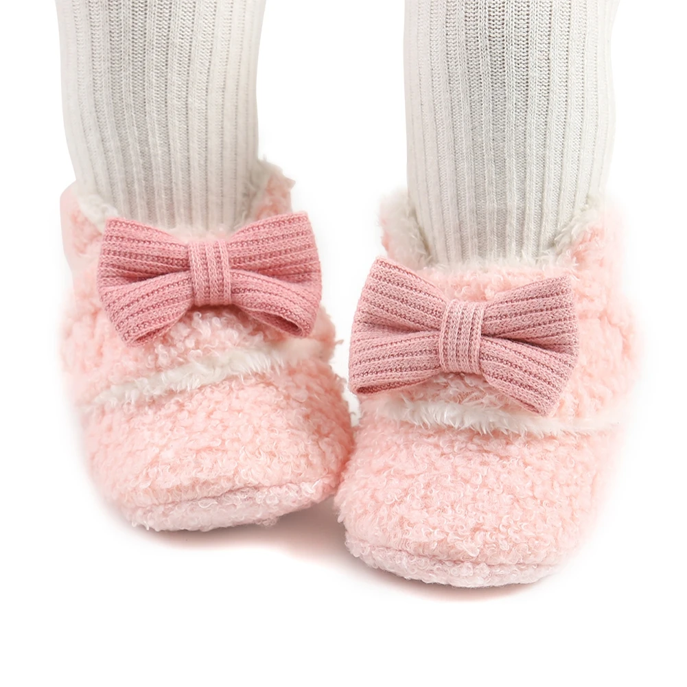 Chaussures chaudes d'hiver pour nouveau-né 0-18M, chaussons pour bébé, garçon et fille, pré-marcheur, fourrure, fleur, premier marcheur