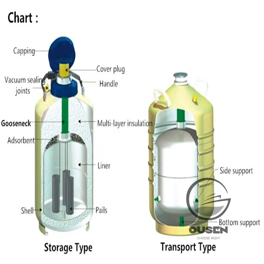 3/6/10/15/30L Liquid Nitrogen Container Cryogenic Tank Dewar Liquid Nitrogen Container with Liquid Nitrogen Tank YDS-10