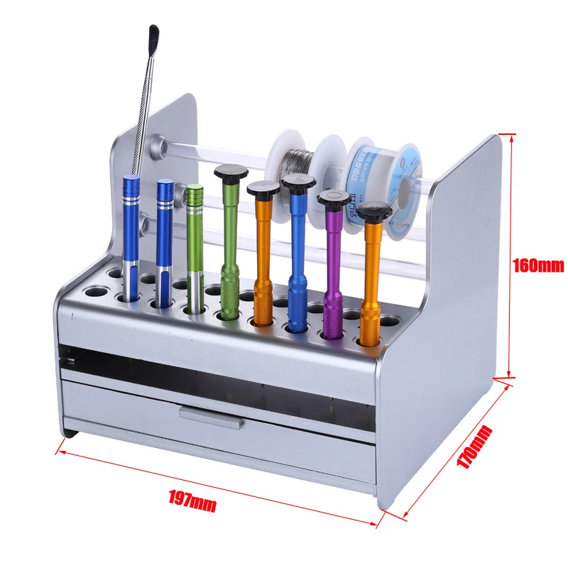 Scatola degli strumenti di riparazione del telefono cellulare scatola di immagazzinaggio di plastica multifunzionale cacciavite pinzette filo di saldatura organizzatore di strumenti elettronici