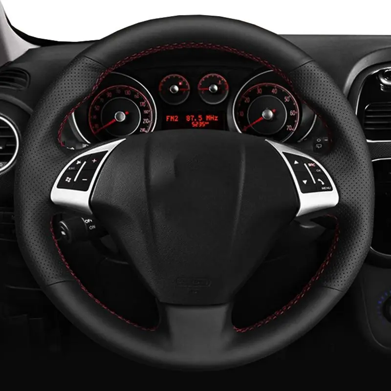 Car Steering Wheel Cover  For Fiat Bravo Doblo Opel Combo Grande Punto Linea Qubo DIY Leather Hand-sewn Microfiber Leather