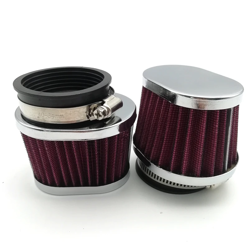 

2PCS 55mm Motorcycle Air Filter Motocross Scooter Air Cleaner Red Washable