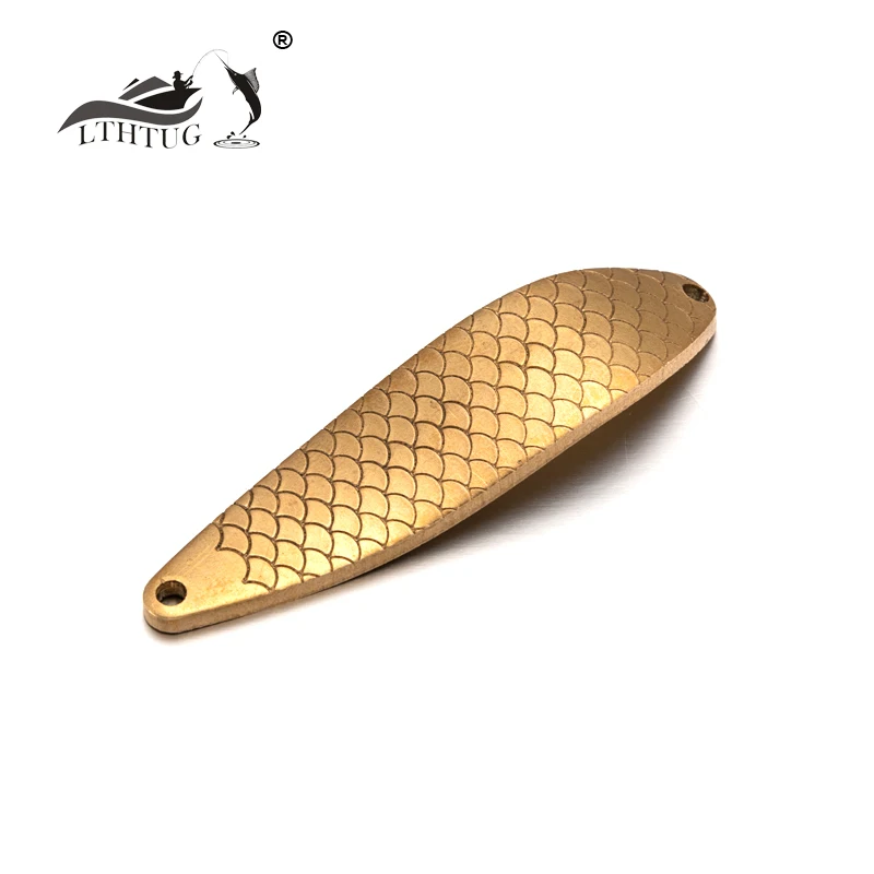 LTHTUG-cebo de cuchara grande sin pintar, cebo de pesca artesanal, protección del medio ambiente, cucharas de Metal en blanco de cobre, Pike Salmon Spinner, 10g, 18g