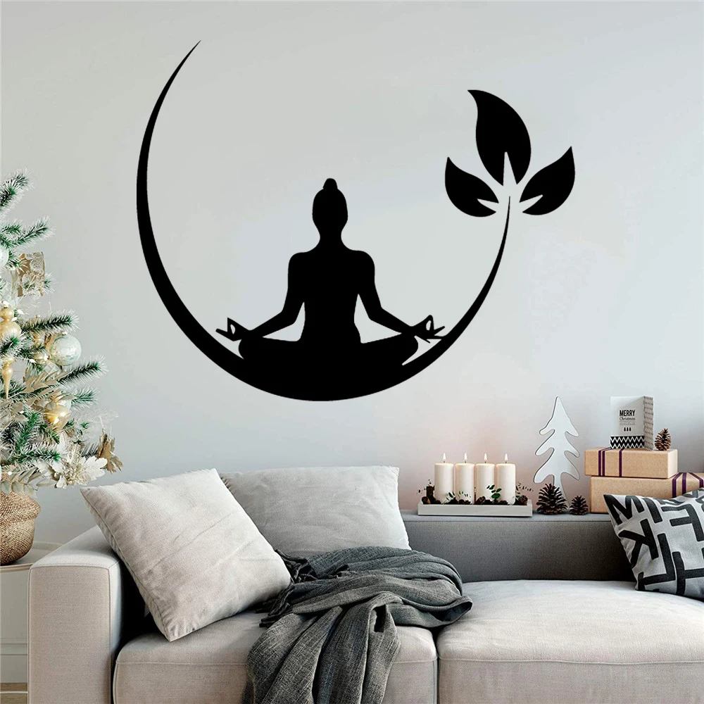 Yoga Meditation Vinyl Wall Stickers Buddhist Zen Wall Decal for bedroom Removable Wall Sticker Decor Yoga Wallpaper