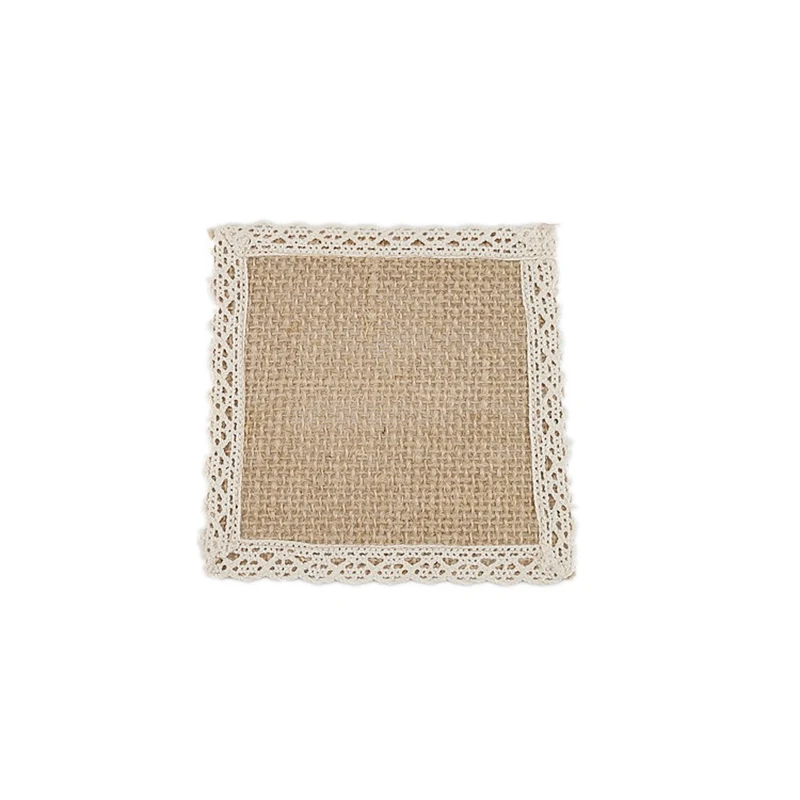 1Pc Creative Jute Placemats Photo Prop Decoration Table Placemat Resistant Heat Non-Slip Home Linen Fabric Washable Bowl Cup Mat