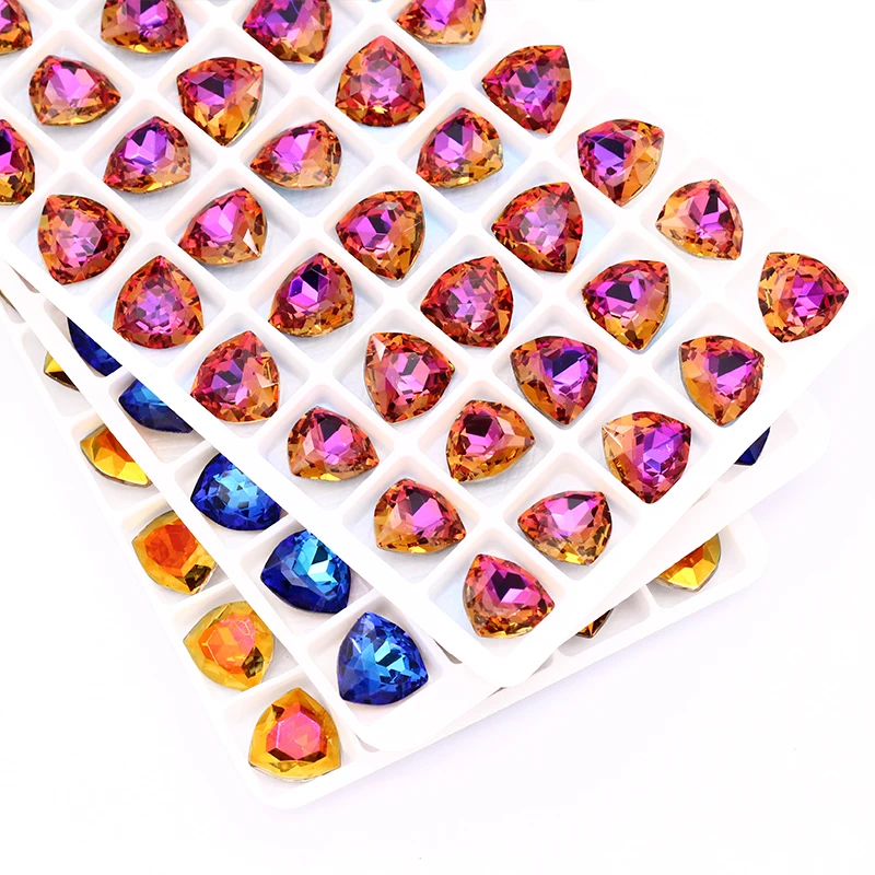 Shine Joon Glitter Trilliant K9 Strass Crystal Glass Rhinestone Applique Jewelry for Craft Clothes glue on Decoration Diy Stones