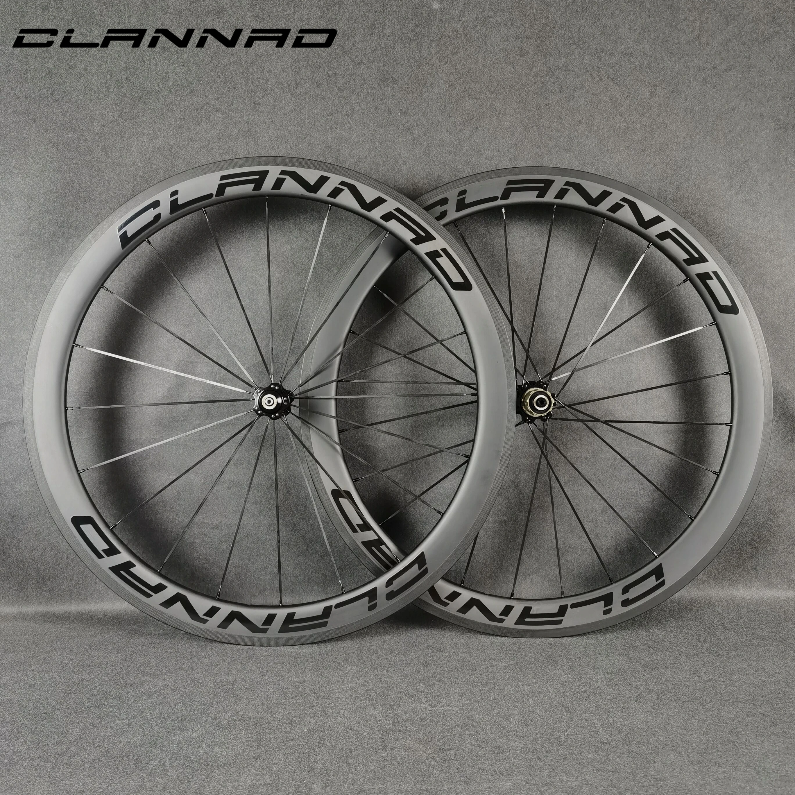 Clannad 700C Road Bike light carbon wheels 50mm depth 23/25mm width clincher/Tubeless/Tubular Bicycle wheelset with Custom logo