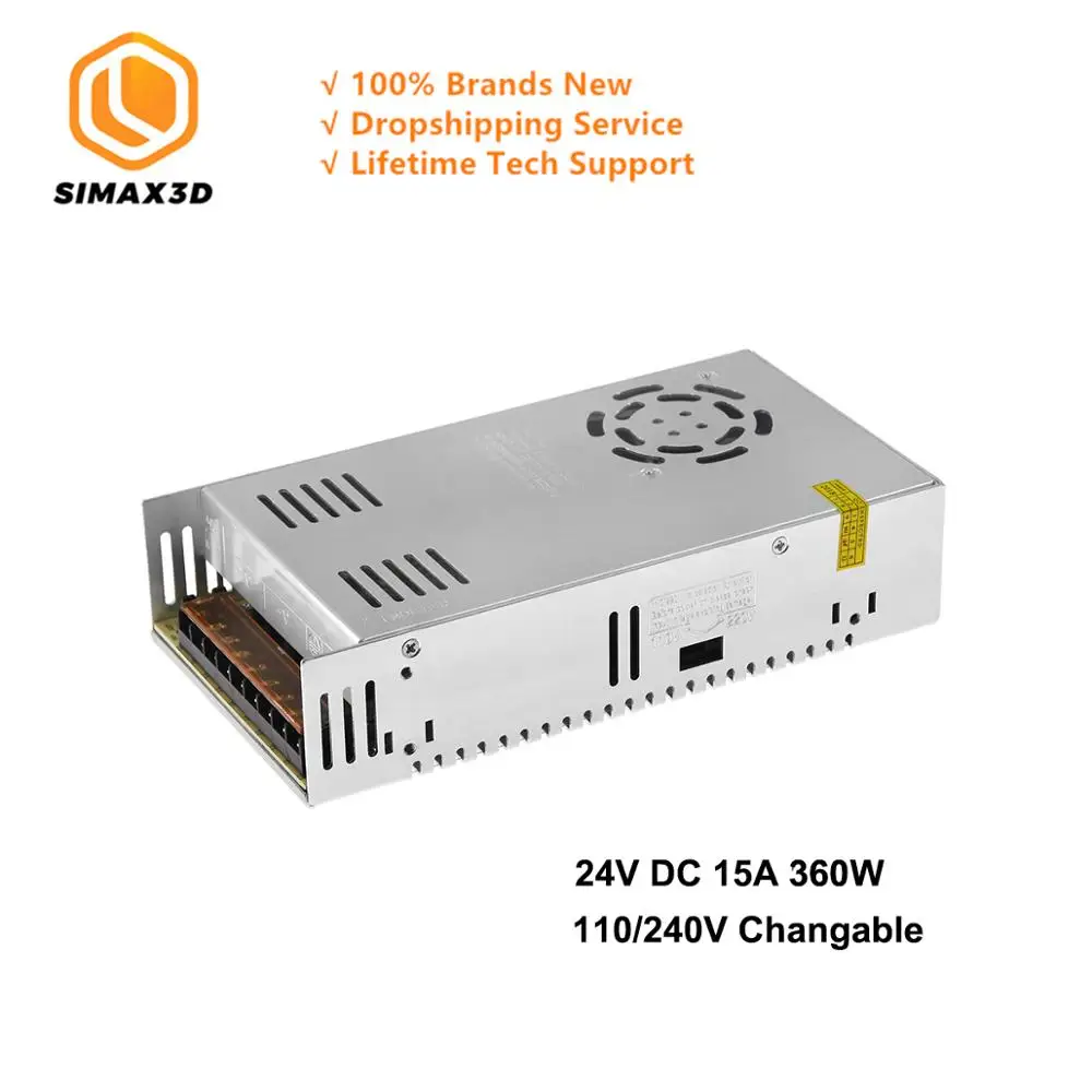 

SIMAX3D hotend 3D Printer Part 24V 15A 360W Regulated Switching Mode Power Supply Prusa for i3 MK3 CR-10 CR-10S 3D Smart Printer