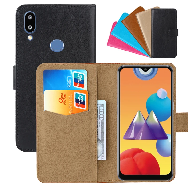 Luxury Wallet Case For Samsung Galaxy M01s PU Leather Retro Flip Cover Magnetic Fashion Cases Strap