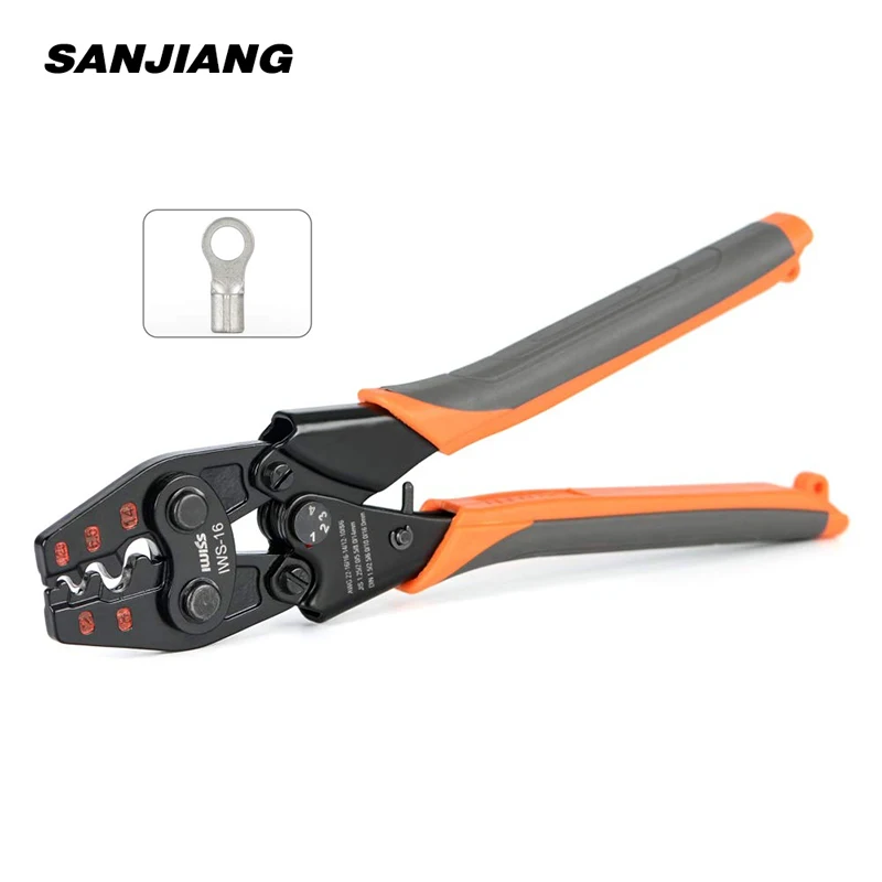 IWS-16 Crimping Pliers Cable Lug Crimper Tool Bare Terminals Wire Plier 1.25-14mm²AWG22-6 for Non-Insulated Connectors