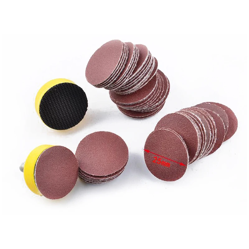110 Chiếc 1 Inch Đĩa Với 1Ps 1/8 Vỏ Miếng Đánh Bóng Móc Và Vòng Giấy Nhám Mài Mòn Dụng Cụ Kèm 40-600Grit