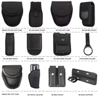 Police Duty Belt kit Accessories Guard Utility Belt Pouches- Handcuff Case, Radio Pouch, Glove Pouch, Light Holder, Pager Holder 2