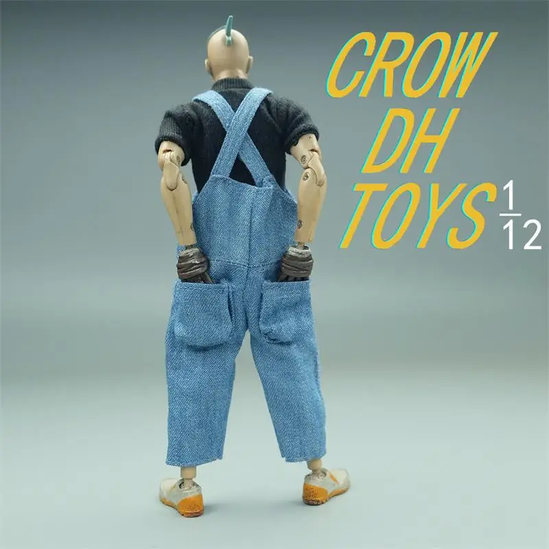 

New Arrival 1/12th CROWDHTOYS Trendy Tight Overalls Jeans Model No Body For 6inch Doll Figures Collection