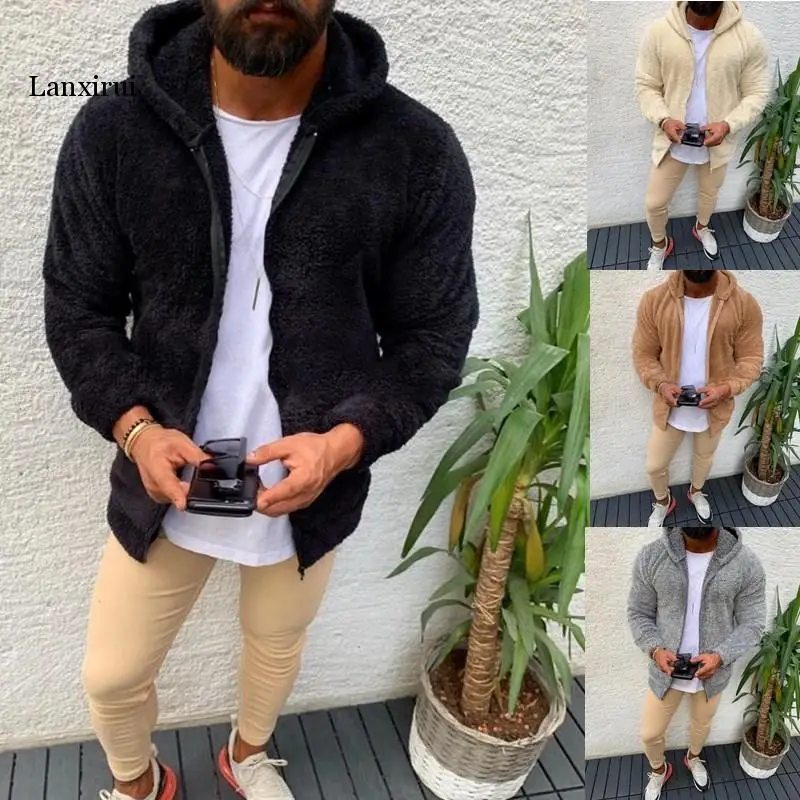 

Fashion Brand Men's Jackets Autumn Winter New Men Plus velvet Thickening Jacket Male Casual Hooded Jacket Coats