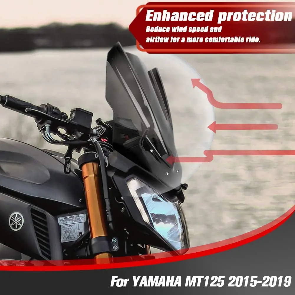 Motorcycle Windscreen Windshield Deflector Protector for Yamaha MT125 MT-125 2015 2016 2017 2018 2019 MT 125 Accessories Viser