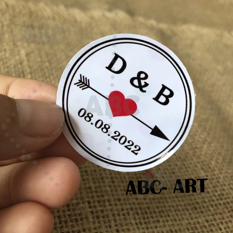 100PCS custom stickers/Wedding Stickers printed LOGO transparent clear adhesive round label Gift Tags Party Decorations paper