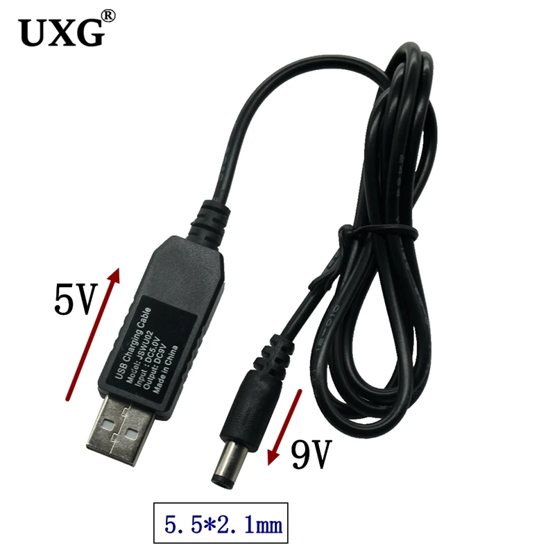 90 gradi da USB a cc 5.5x2.1mm Power Boost line USB 5V a cc 9V 12V modulo Step UP convertitore USB cavo adattatore 5.5x2.5mm spina 1M