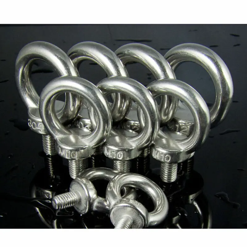1-5PCS Lifting eye nuts/screw Ring eyebolt Ring hooking nut screws M3 M4 M5 M6 M8 M10 M12 M14 M16 304 Stainles steel