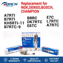 Original TORCH Candles Spark Plug L7RTC DK7RTC B7RTC-9 B8RC E6TC E7C A7RTC KH5RTI-11 A7RTI B7RTI Replacement for DENSO