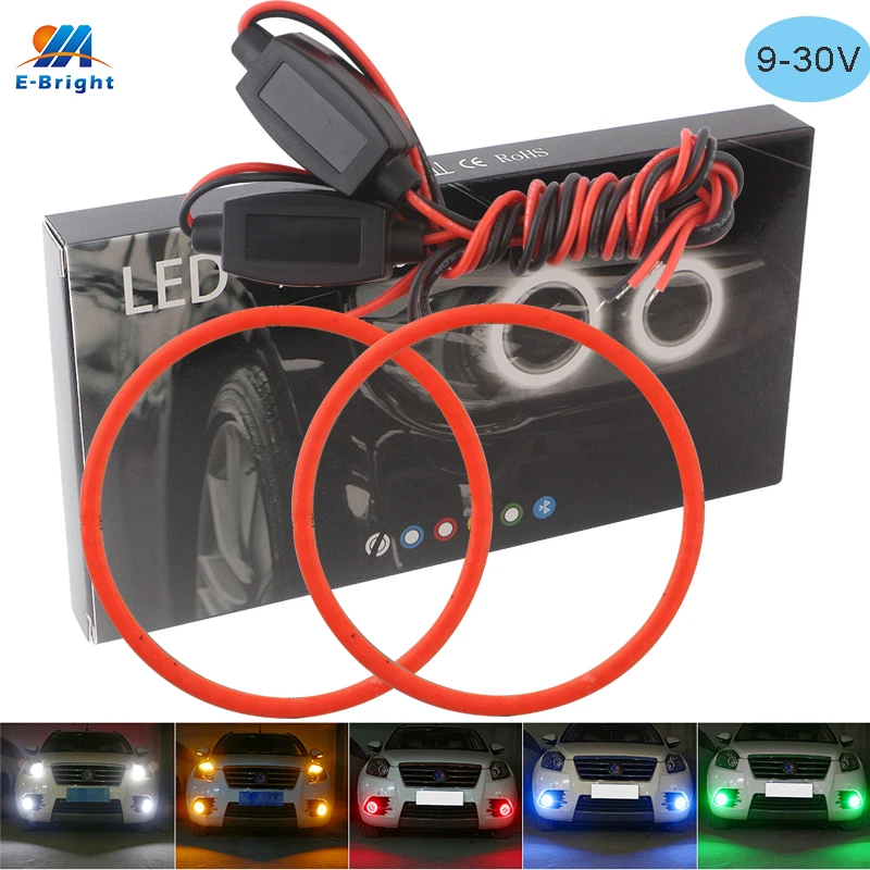 

2PCS Halo Ring COB 60MM 70MM 80MM 90MM 100MM 110MM 120MM 12V 24V Car LED Headlight Angel Eyes Fog Lamp